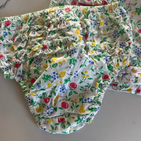 Baby Boden White Floral Fruit Dress Size 2-3 Years - Picture 2 of 7